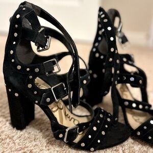 Studded Strappy Chunky Heel Sandal